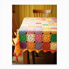 Nans Crochet Table Photograph Canvas Print