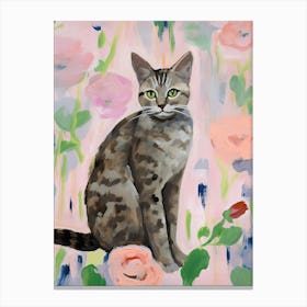 A Egyptian Mau Cat Painting, Impressionist Painting 1 Canvas Print
