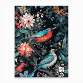 Birds In The Forest nature animal Canvas Print