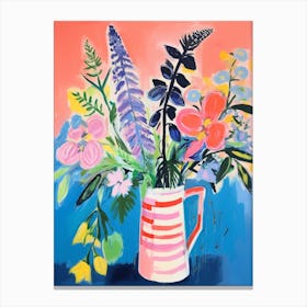 Flower Painting Fauvist Style Aconitum 2 Canvas Print