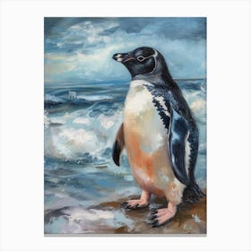 Adlie Penguin Zavodovski Island Oil Painting 4 Canvas Print