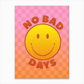 No Bad Days Smiley Canvas Print