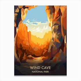 Wind Cave National Park Travel Poster Illustration Style 3 Canvas Print