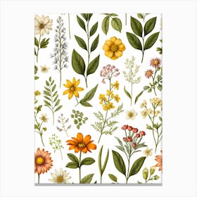 Wild Flowers Seamless Pattern Canvas Print