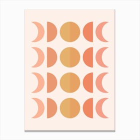 Cheerful Moon Phases Canvas Print