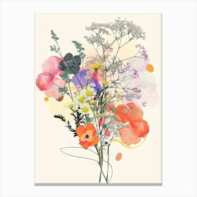 Baby S Breath 2 Collage Flower Bouquet Canvas Print