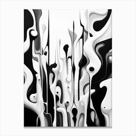 Evolution Abstract Black And White 4 Canvas Print