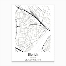 Blerick,Netherlands Minimalist Map Leinwandbilder