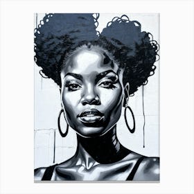 Graffiti Mural Of Beautiful Black Woman 258 Canvas Print