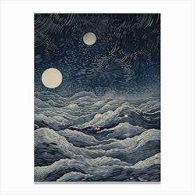 Moonlight Over The Ocean 1 Canvas Print