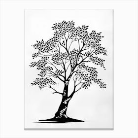 Ash Tree Simple Geometric Nature Stencil 1 Canvas Print