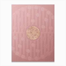 Geometric Gold Glyph on Circle Array in Pink Embossed Paper n.0003 Canvas Print