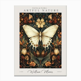 William Morris Butterfly White Fall Autumn Exhibition Canvas Print