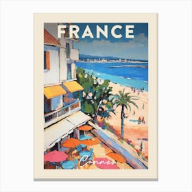 Cannes France 5 Fauvist Painting  Travel Poster Canvas Print