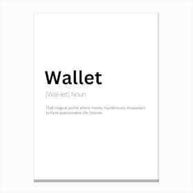 Wallet Definition Meaning Canvas Print