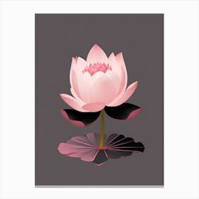 A Pink Lotus In Minimalist Style Vertical Composition 62 Canvas Print