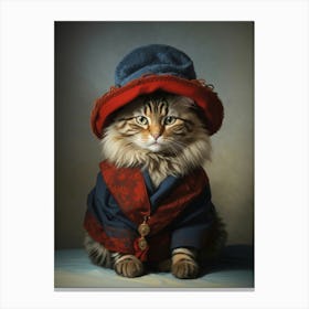 Cat In A Hat 13 Canvas Print