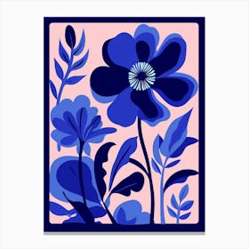 Blue Flower Illustration Anemone 3 Canvas Print