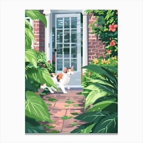 Cat In The Garden 14 Canvas Print