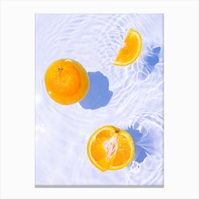 Floating Oranges In The Swimming Pool Canvas Print