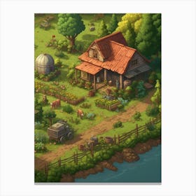 Countryside Pixel Art 3 Canvas Print