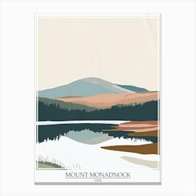 Mount Monadnock Usa Color Line Drawing 1 Poster Canvas Print