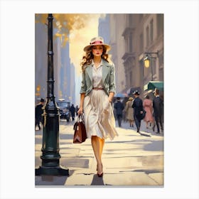 Woman In Hat Canvas Print