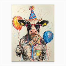 Birthday Cow 4 Canvas Print