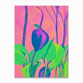 Radish 3 Risograph Retro Poster vegetable Canvas Print