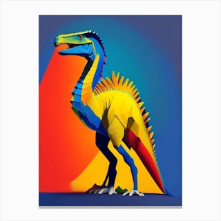 Kritosaurus Primary Colours Dinosaur Canvas Print