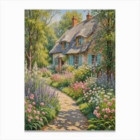 Romantic Cottage Garden Canvas Print