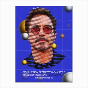 Quote In Ribbon Famous People Robert Downey, Jr 1 Canvas Print