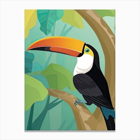 Toucan Jungle Cartoon Illustration 3 Canvas Print