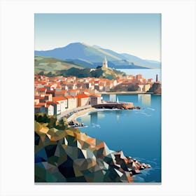 Collioure, France, Geometric Illustration 1 Canvas Print