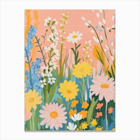 Wild Flowers Gouache Painting Canvas Print