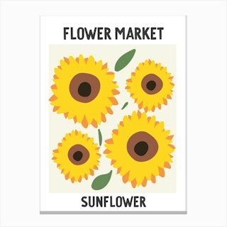 Flower Market Poster Sunflower Canvas Print