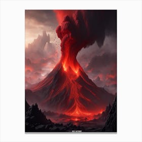 Erupting Volcano Print Canvas Print