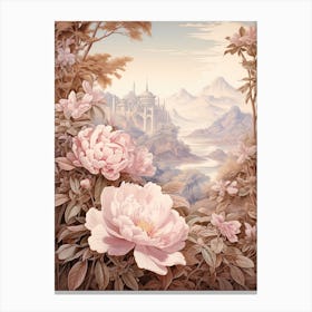 Camellia Flower Victorian Style 2 Canvas Print