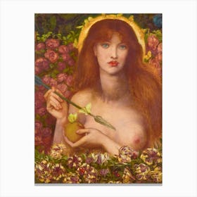 Venus Verticordia (1864–1868) by Dante Gabriel Rossetti HD Remastered Immaculate Version | Pagan Goddess Mythology Antique Famous Painting | Goddess of Love and Romance | Valentines Canvas Print