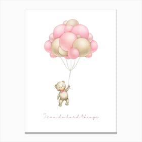 Teddy Bear With Balloons Kids and Nursery 4 Canvas Print