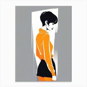 Contemporary Woman in Orange Canvas Print
