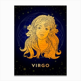 Virgo — Zodiac golden sign Canvas Print