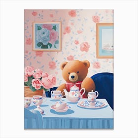 Animals Having Tea   Teddy Bear 2 Canvas Print