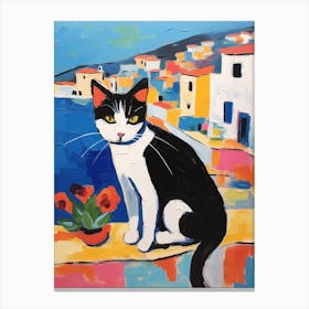 Painting Of A Cat In Sardinia Italy 3 Canvas Print