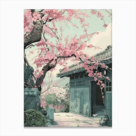 Kyoto Japan 1 Retro Illustration Canvas Print
