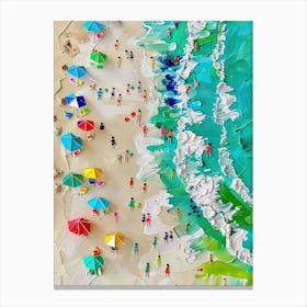 Sardinia Beach Summer Aerial View Impasto Oil Painting Travel Canvas Print