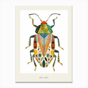 Colourful Insect Illustration Pill Bug 9 Poster Canvas Print