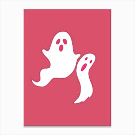 Ghosts On Pink Background Canvas Print