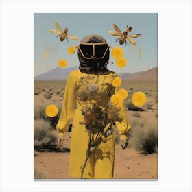 cosmic portrait of a woman beekeeper in the desert Canvas Print