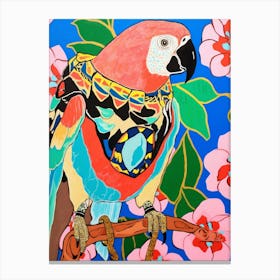 Maximalist Animal Painting Parrot 1 Canvas Print